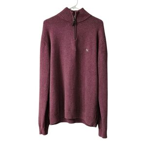 Rodd & Gunn Men's Quarter Zip Pullover Sweater Size Large Cranberry
